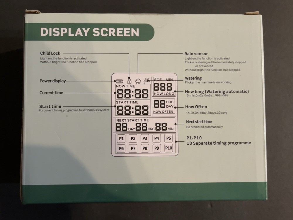 WT05 Automatic Water Timer IP54 Rain Sensor & Child-Lock – 1‑Zone, 10 Programs
