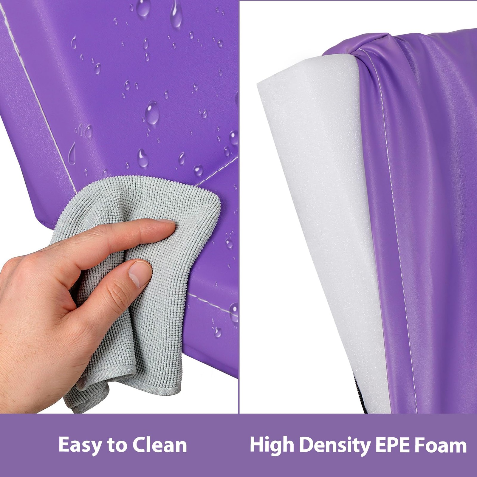 2.2in Extra Thick Tri-fold Folding Gym Mat with Carrying Handles Purple