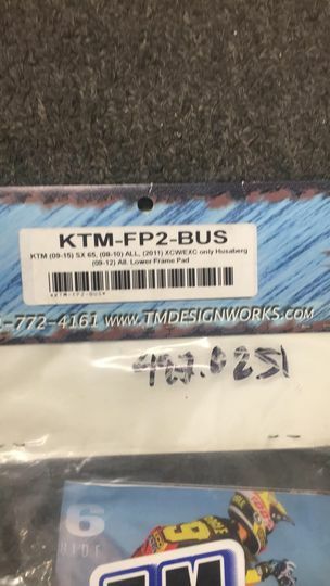TM DESIGNWORKS - KTM-FP2-BUS - REPLACEMENT LOWER FRAME PAD, BLUE