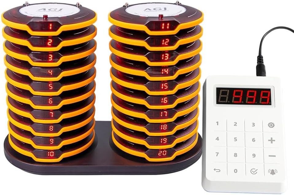 Restaurant Pager System Breakproof 20 Coaster Wless Beeper Buzzer System To