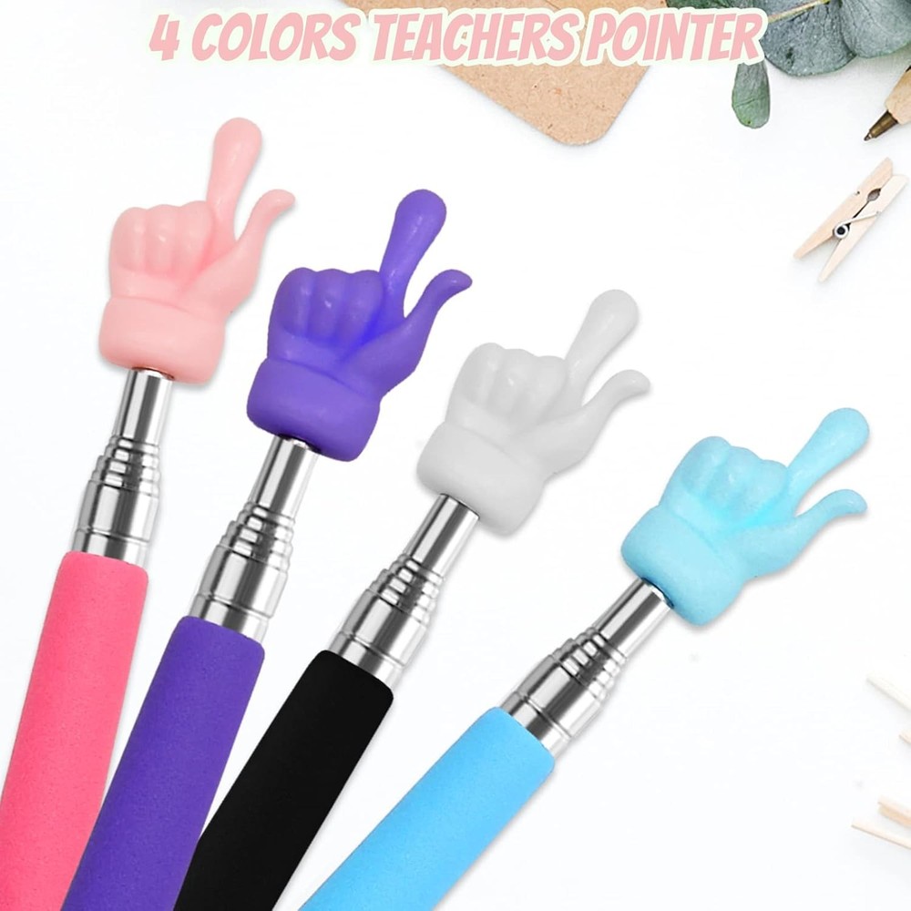 4 Pack Telescopic Teachers Pointer Sticks for Classroom Presentation Whiteboard
