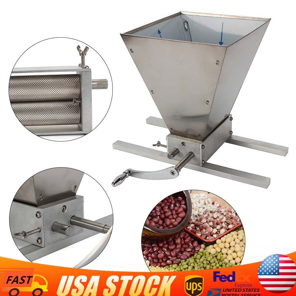 2 Rollers Malt Mill - Adjustable Grain Crusher for Home Brewing