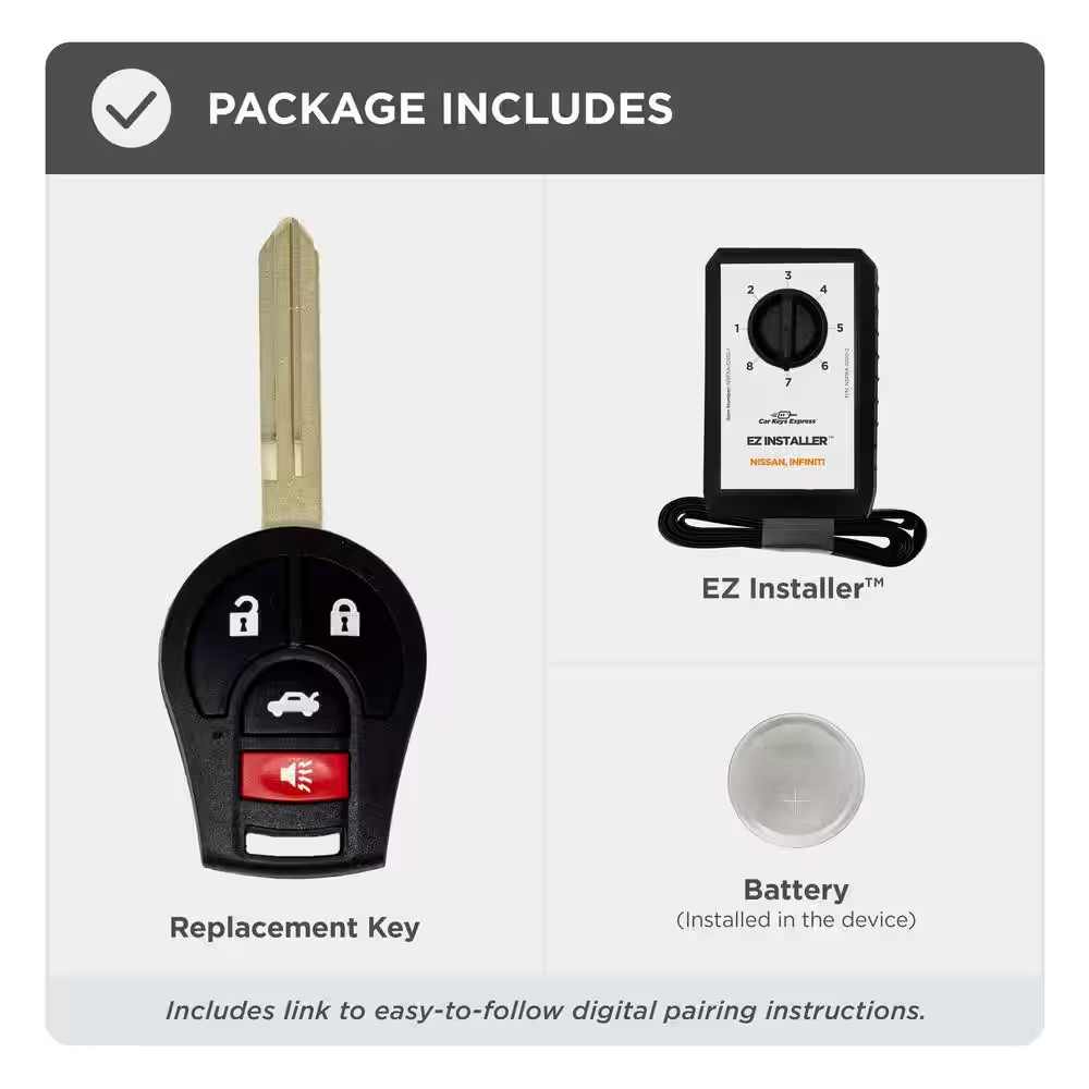 Simple Key Programmer Bundle with One 4 Button Key - Designed for Nissan Vehicle