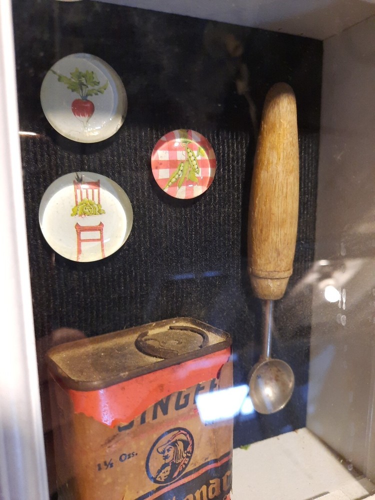 Refurbished Vintage Found Miniatures Shadow Box Assemblage Kitchen Wall Hanging