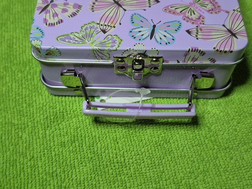 Claire's Metal Butterfly Mini Lunchbox Empty Storage Container