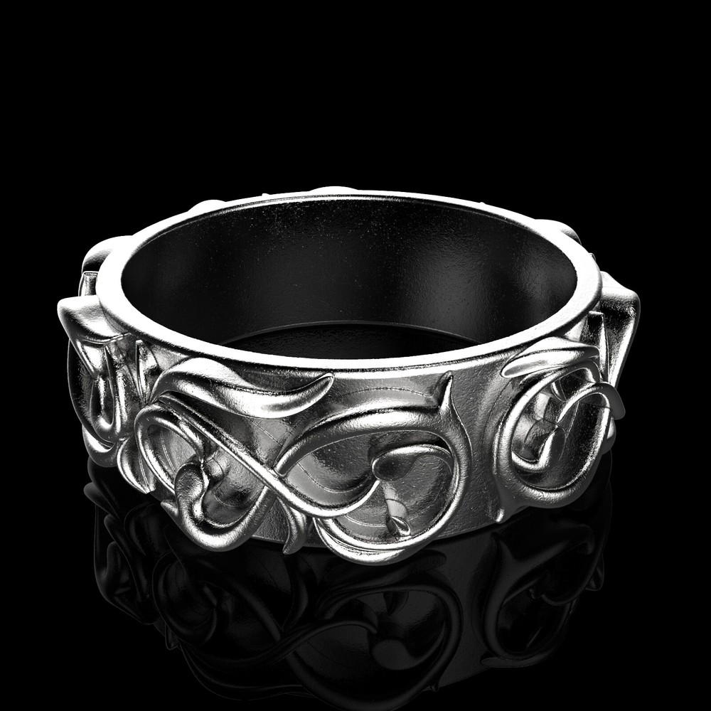 Pattern Ring Band Gothic Badass Bikers Men Ring Model-ETS1 3D print model.