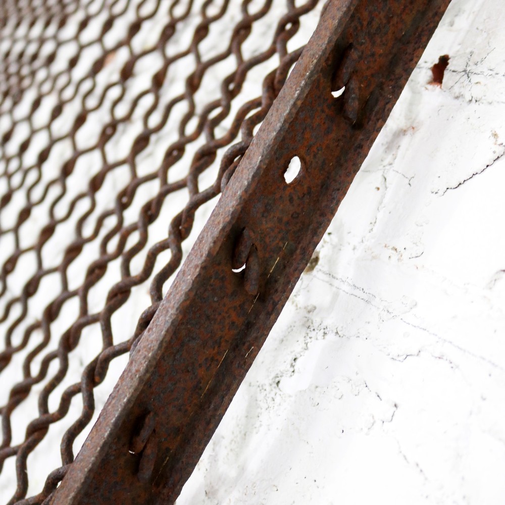 Antique Primitive Industrial Woven Wire Window Security Guard