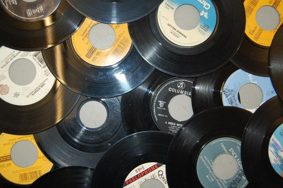 Dinker for jukebox records --cuts clean accurate holes easily.