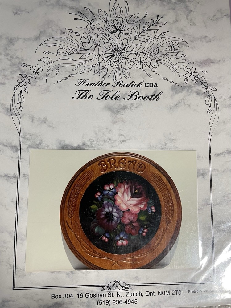 Bread Plate Tole Painting Pattern Packet By Heather Reddick