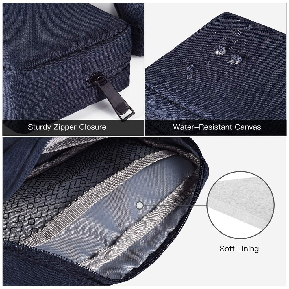 2-Pack Portable Storage Pouch Bag, Universal Electronics Accessories Case Cab...