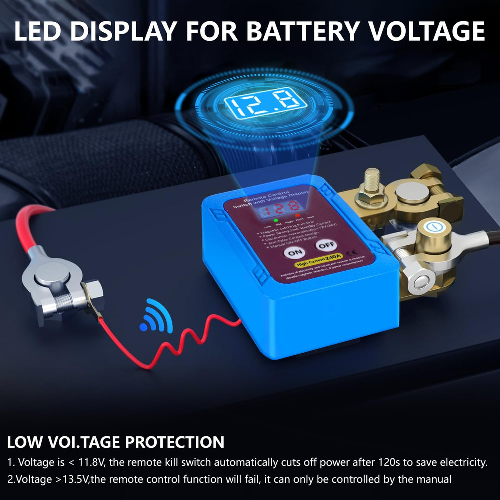 Car Battery Switch Disconnect Power Kill Master Isolator Cut Off Remote Control