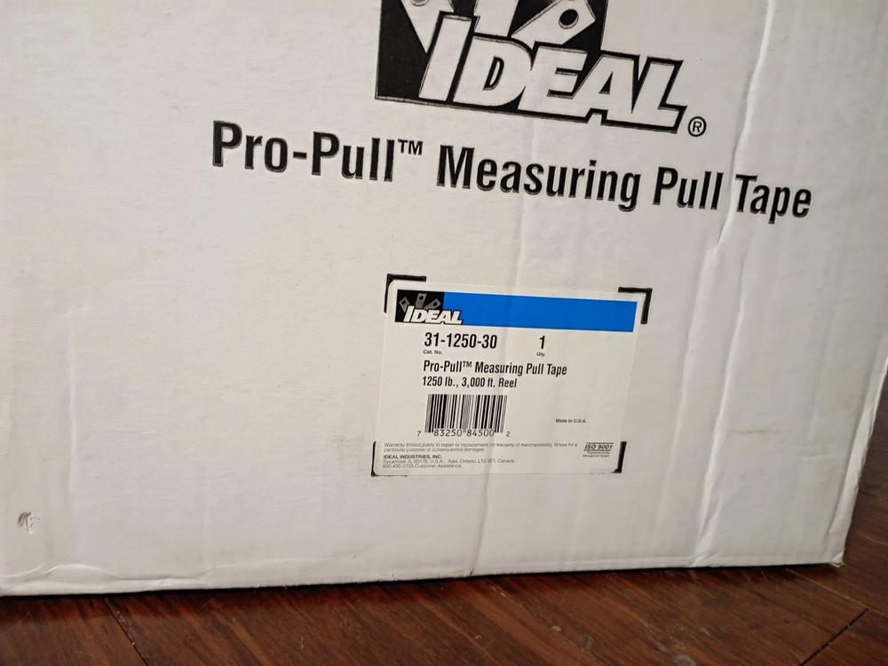 IDEAL 1/2 in. x 3000 ft. Reel Pro-Pull Measuring Pull Tape 1250lbs. Strong