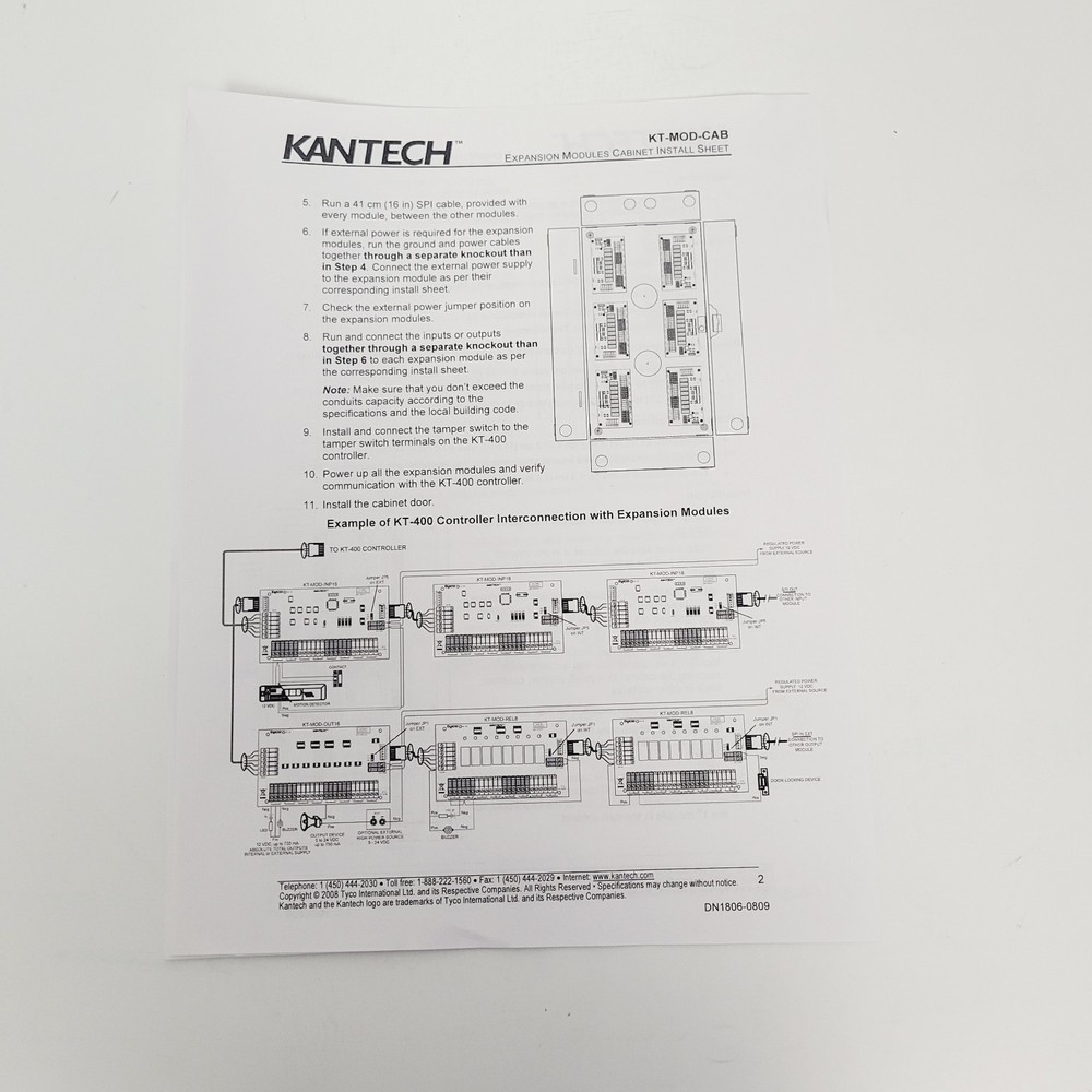 KANTECH KT-MOD-CAB Expansion Module Cabinet With Lock NEW (Open Box)