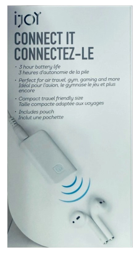 iJoy Connect it Bluetooth Wireless Headphone Transmitter - 3.5mm