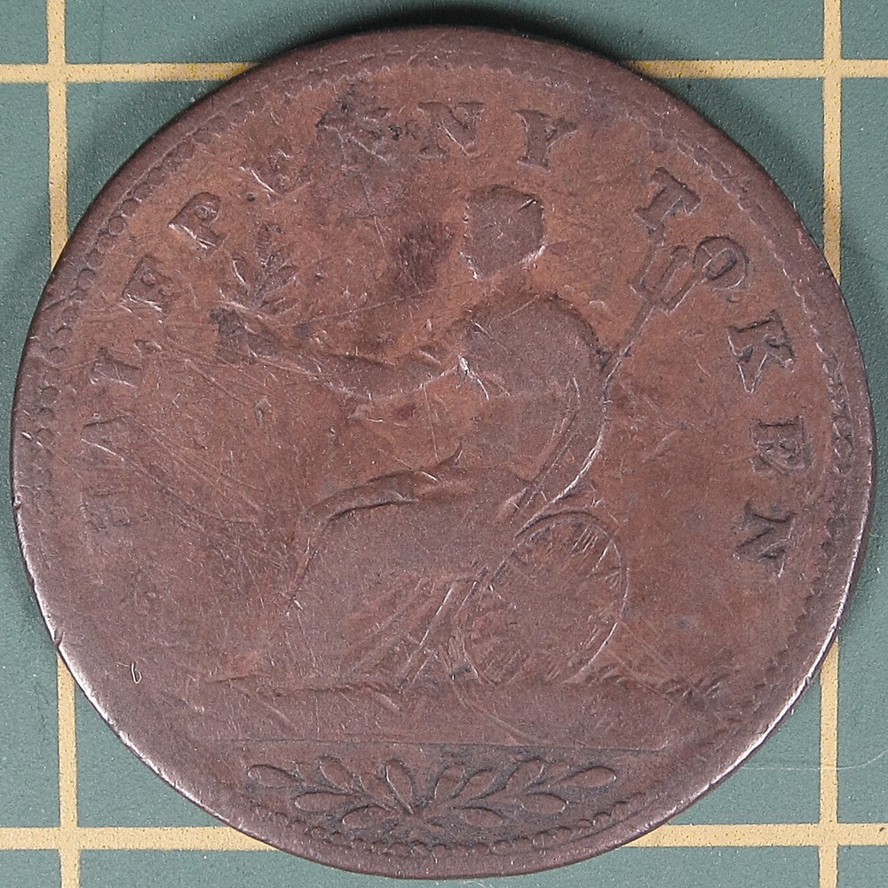Wellington halfpenny token WE-2B2