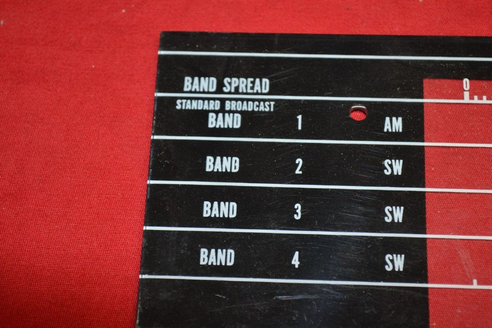NEW Vintage FACEPLATE FOR Radio Reciever * 1 AM AND 3 SW BANDS *
