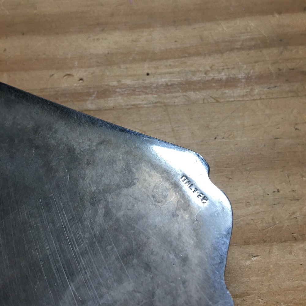 Vintage EP Silver Plate Cake Pie Server Ornate Design 7.75"L Italy W/o Handle