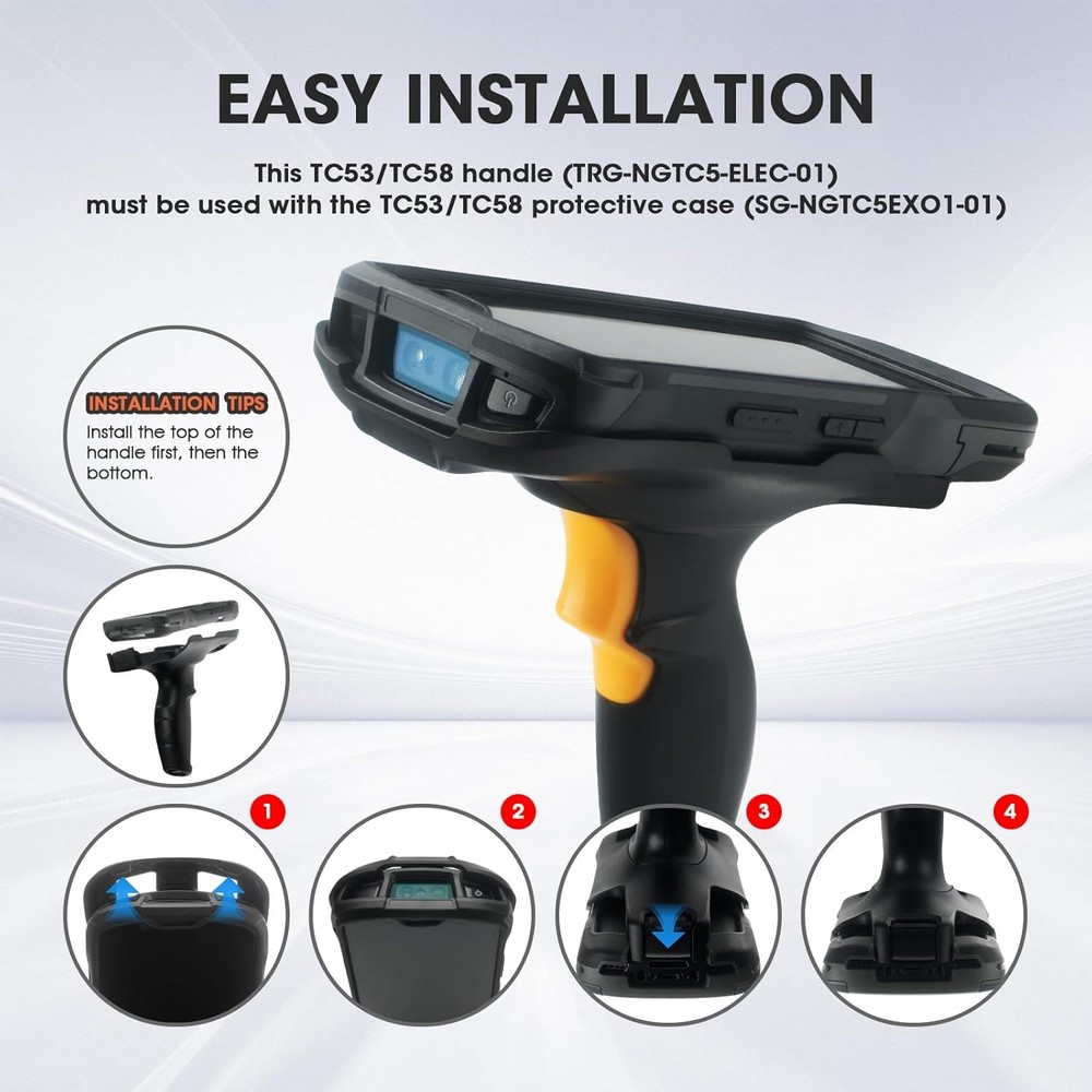 Trigger Handle With Protective Case for Zebra TC53 TC58 TRG-NGTC5-ELEC-01