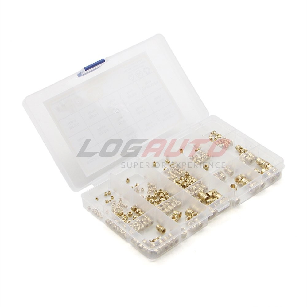 300Pcs Brass Threaded Hot Melt Heat Nut Set Insert Embedment Thread Nuts M2-M6