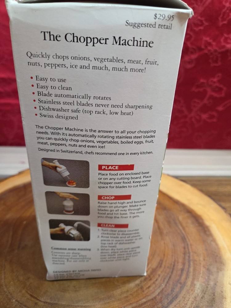 The Chopper Machine By Moha Swiss Quick & Easy Kitchen Tool Fruit Vegetables