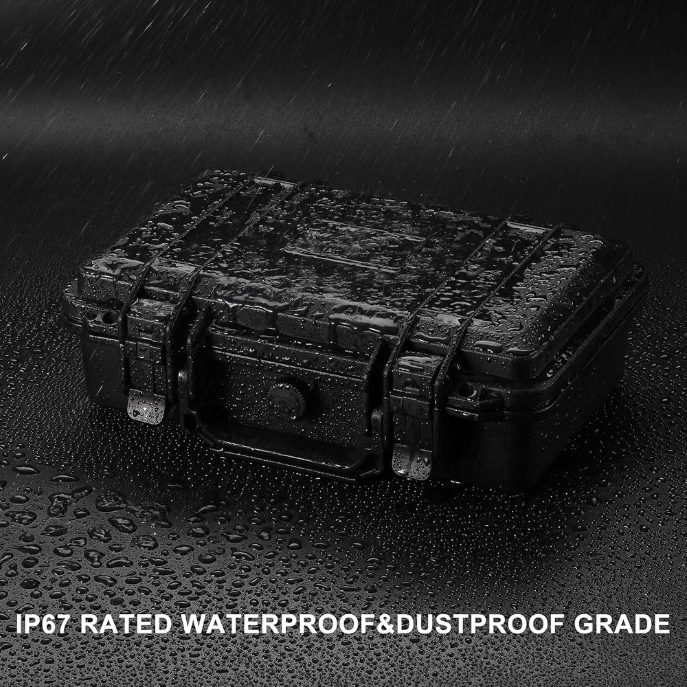 Waterproof Hard Case with Foam Insert Shockproof Tool Storage Box