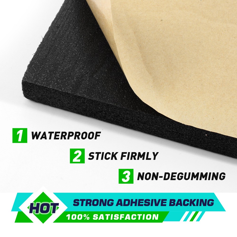 4Sheets 4/5" Thickness Adhesive Backed Foam Rubber Sheet Padding Insulation Pad