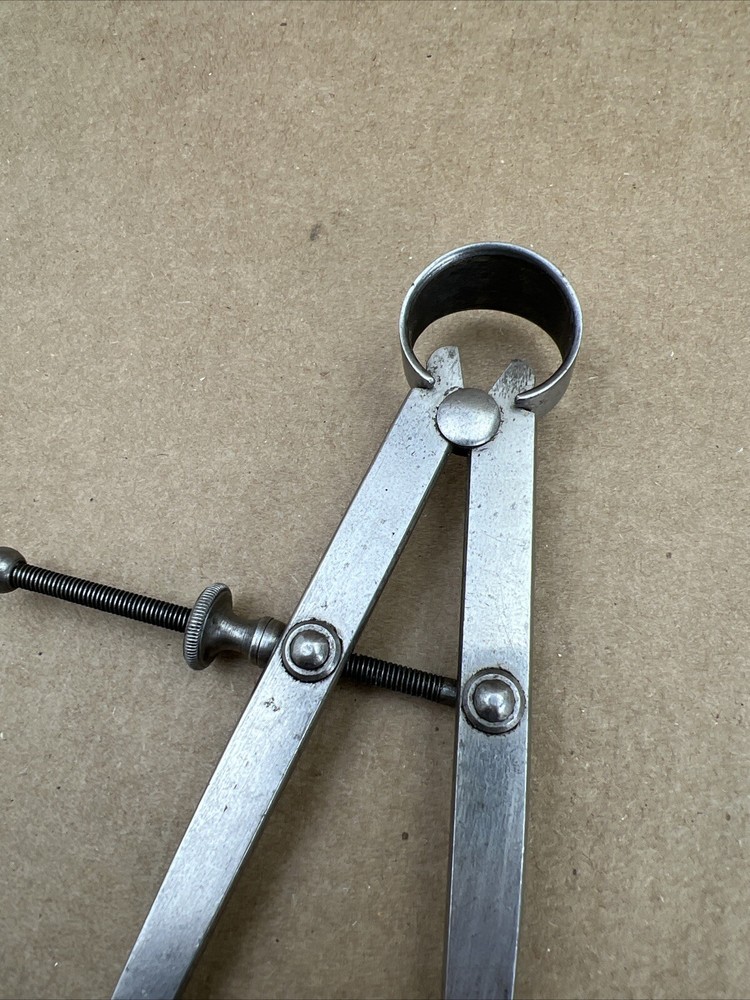Vintage "L. S. Starrett" 5" Flat-Leg Spring Divider USA.