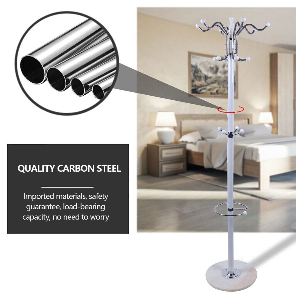 Coat Rack 16 Hook 4 Level Hat Jacket Stand Tree Holder Hanger Rack Marble Base
