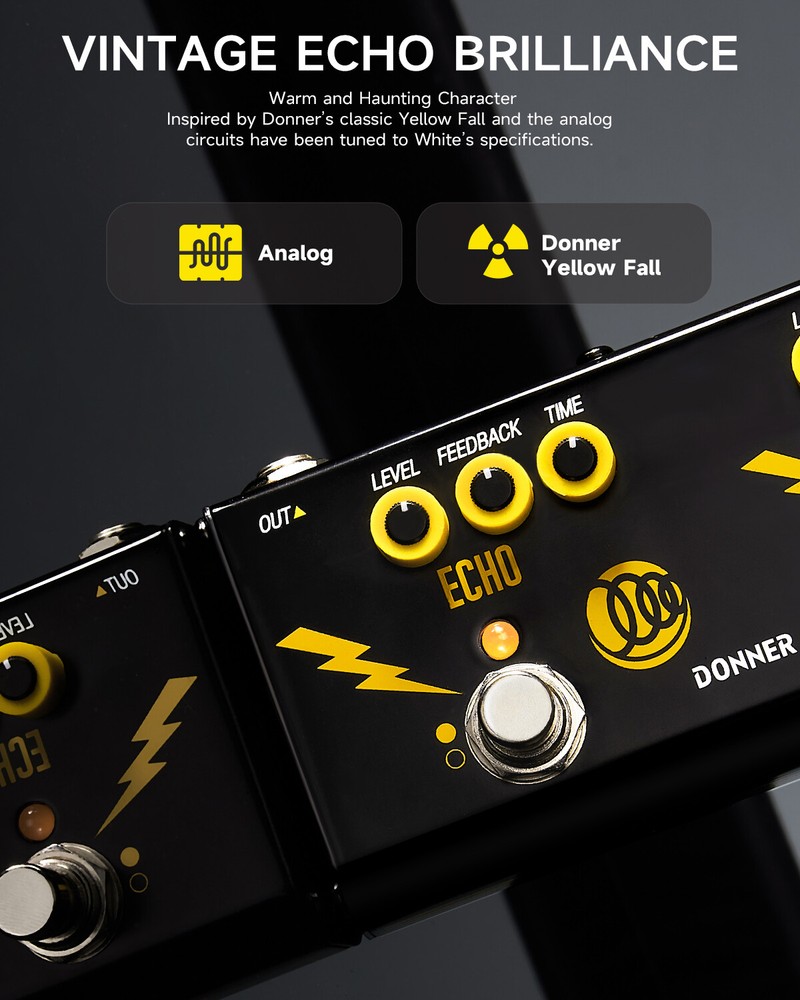 DONNER x THIRD MAN HARDWARE Triple Threat Echo Phaser Distortion Effects Pedal