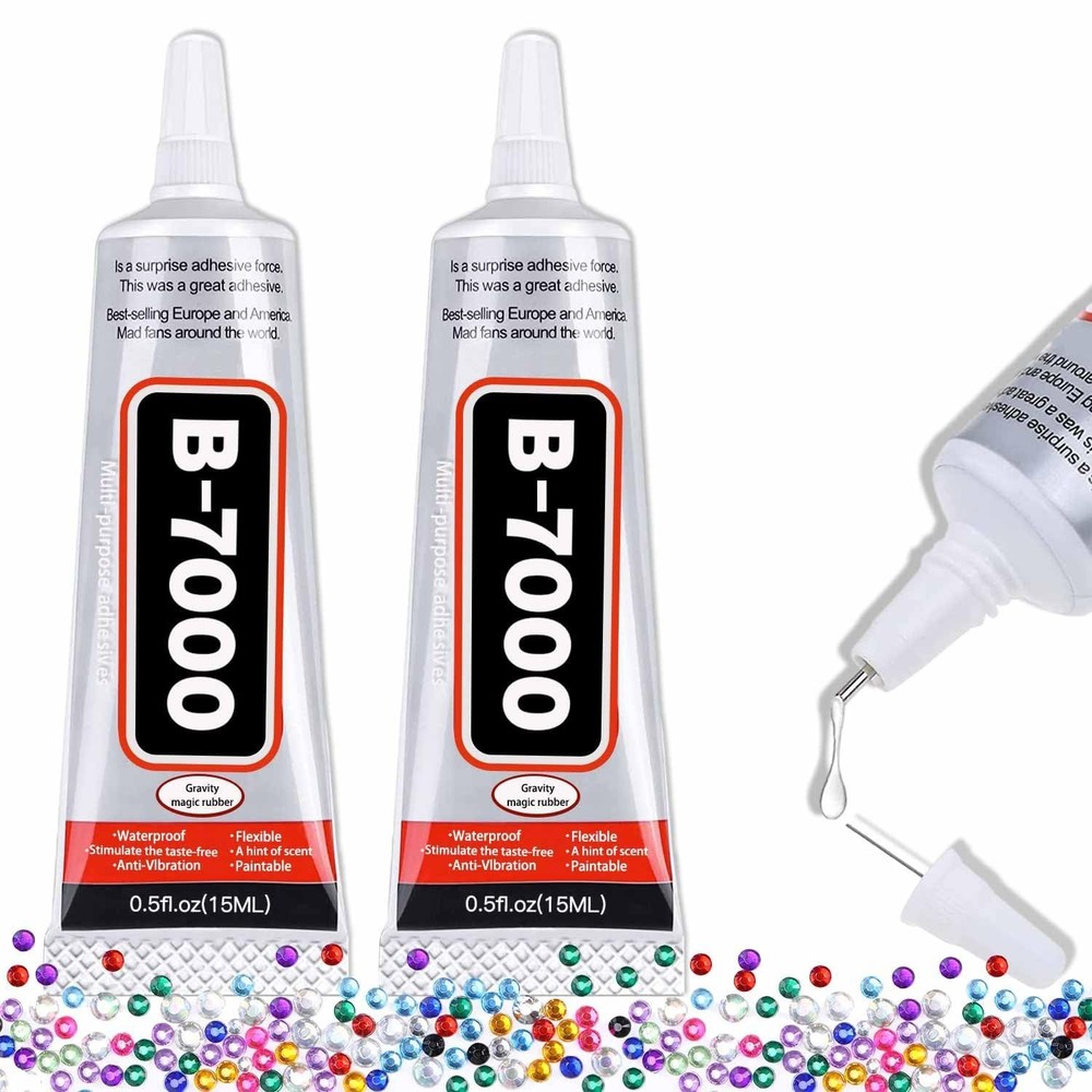 B-7000 Craft Glue for Jewelry Making - 15ml/0.5oz 2 Pack - Multi-Function B-7...
