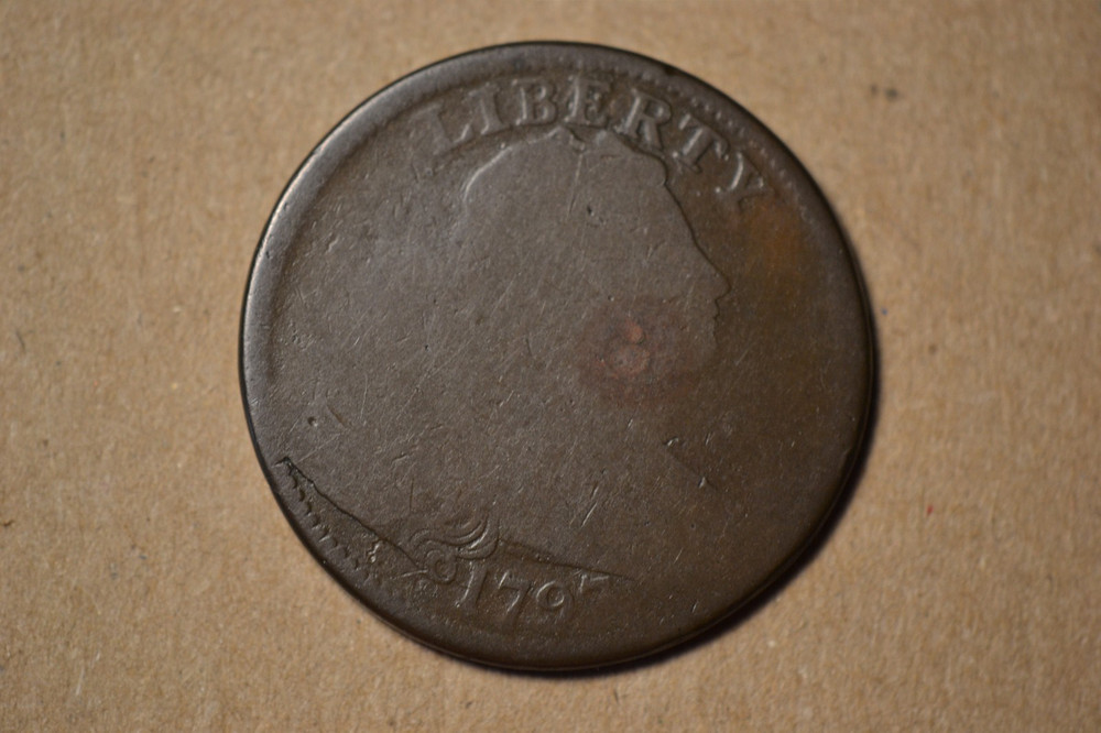 1797 Draped Bust Large Cent- Good with weak reverse.