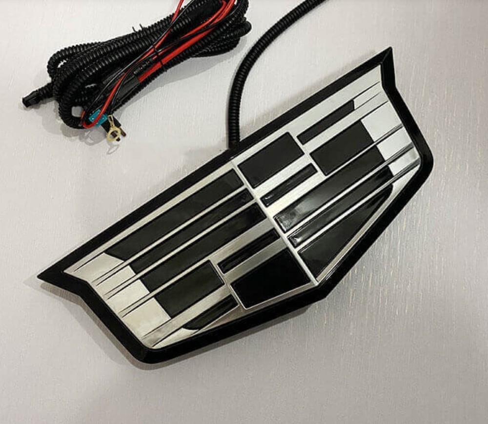 Fits 2015-2020 Cadillac Escalade Silver Dynamic Rear LED Multi Colored Emblem