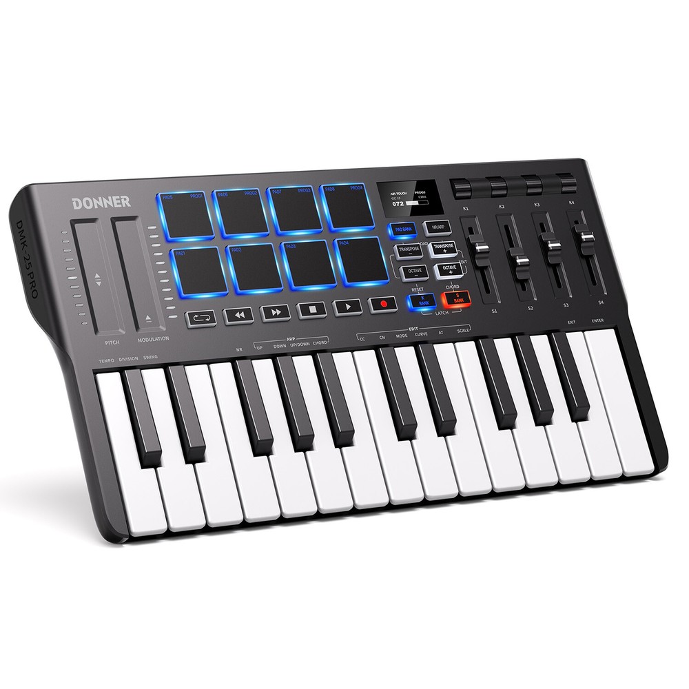 🎹Donner DMK25 Pro White MIDI Keyboard Controller With Software & Online Courses