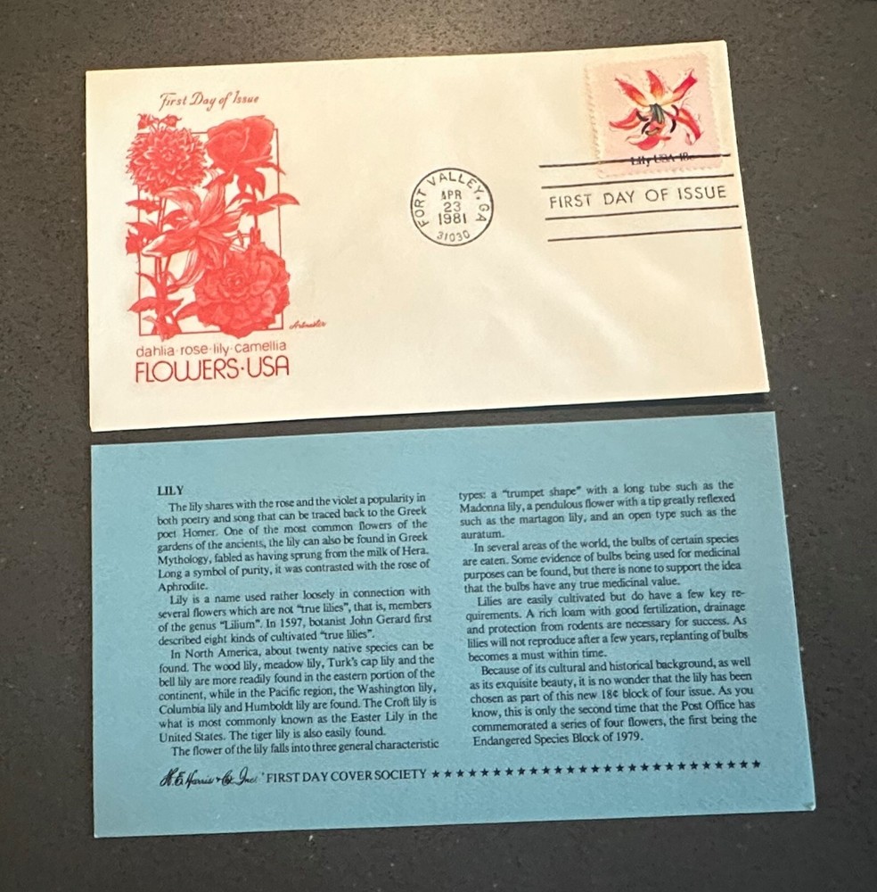 18c. Lily, Flower Issue. Artmaster FDC. 1981