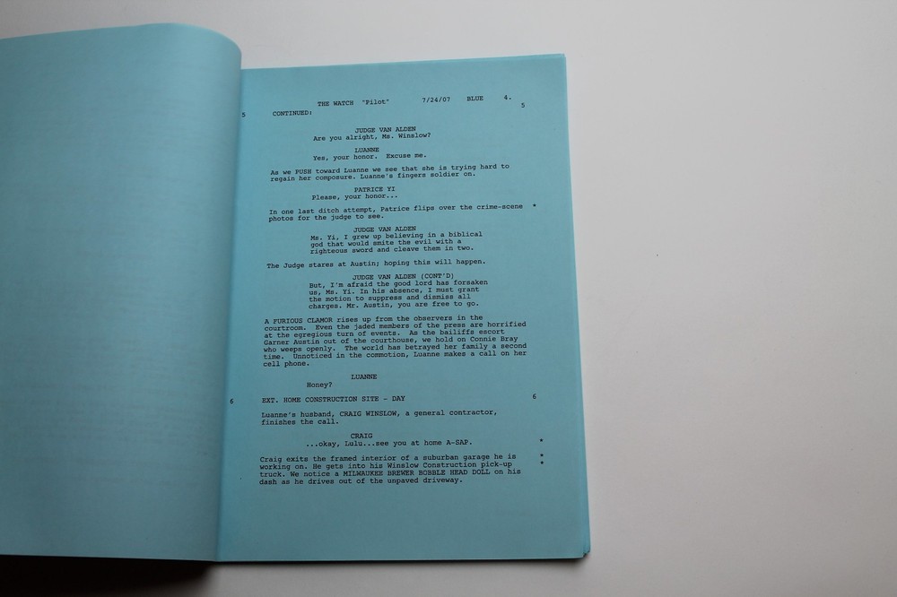 THE WATCH / Ed Decter & John J. Strauss 2007 TV Script Unproduced Pilot