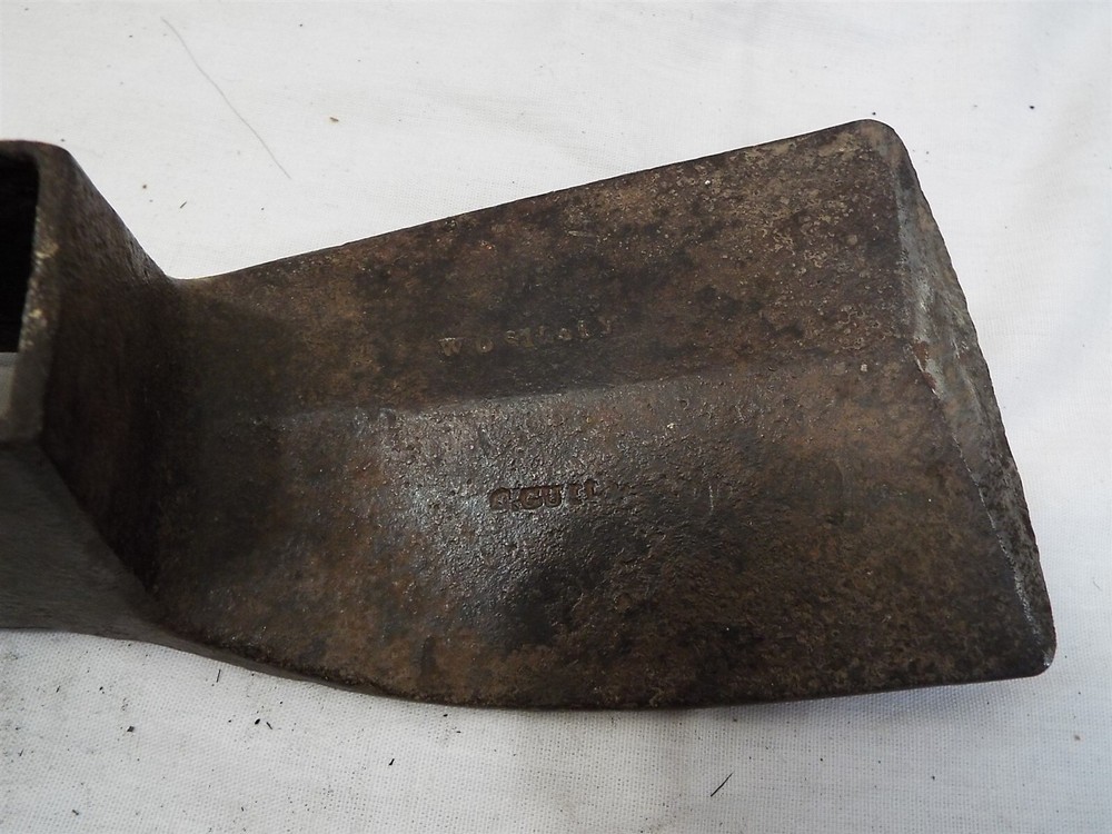 Antique Blacksmith Signed Shipwrights Lumber Adze Head Unique Poll Tool