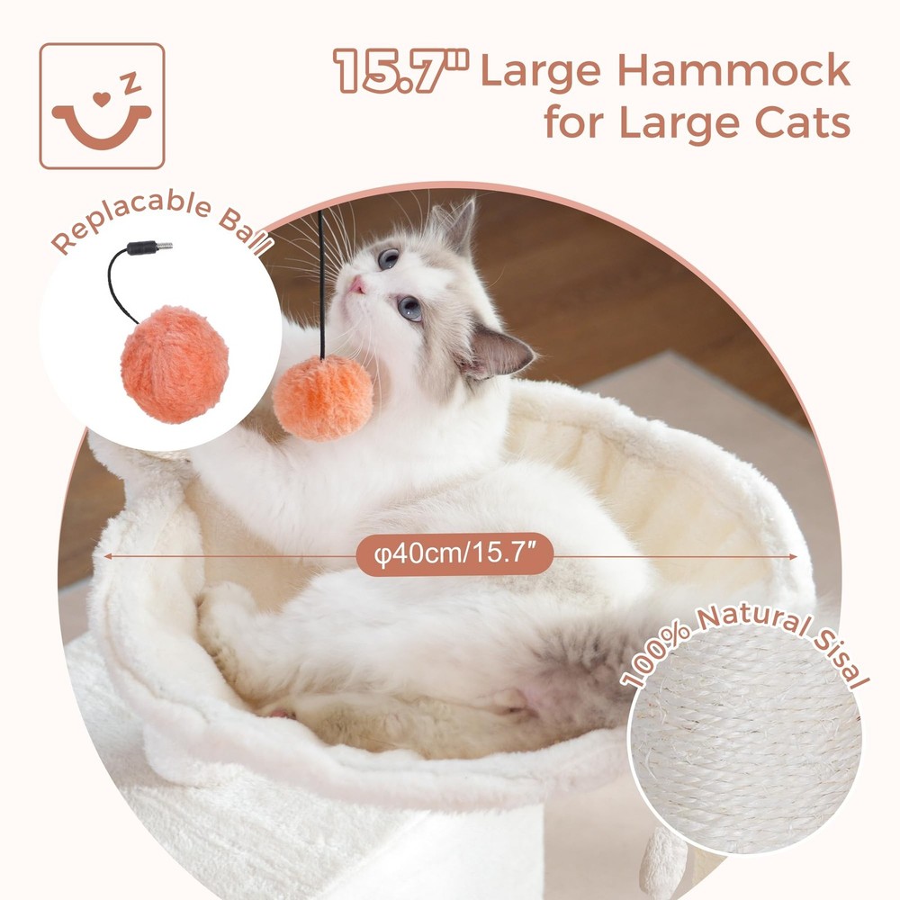 Flower Cat Tree 34" Scratching Post Small Cat Tower for Large Cats,Featuring ...