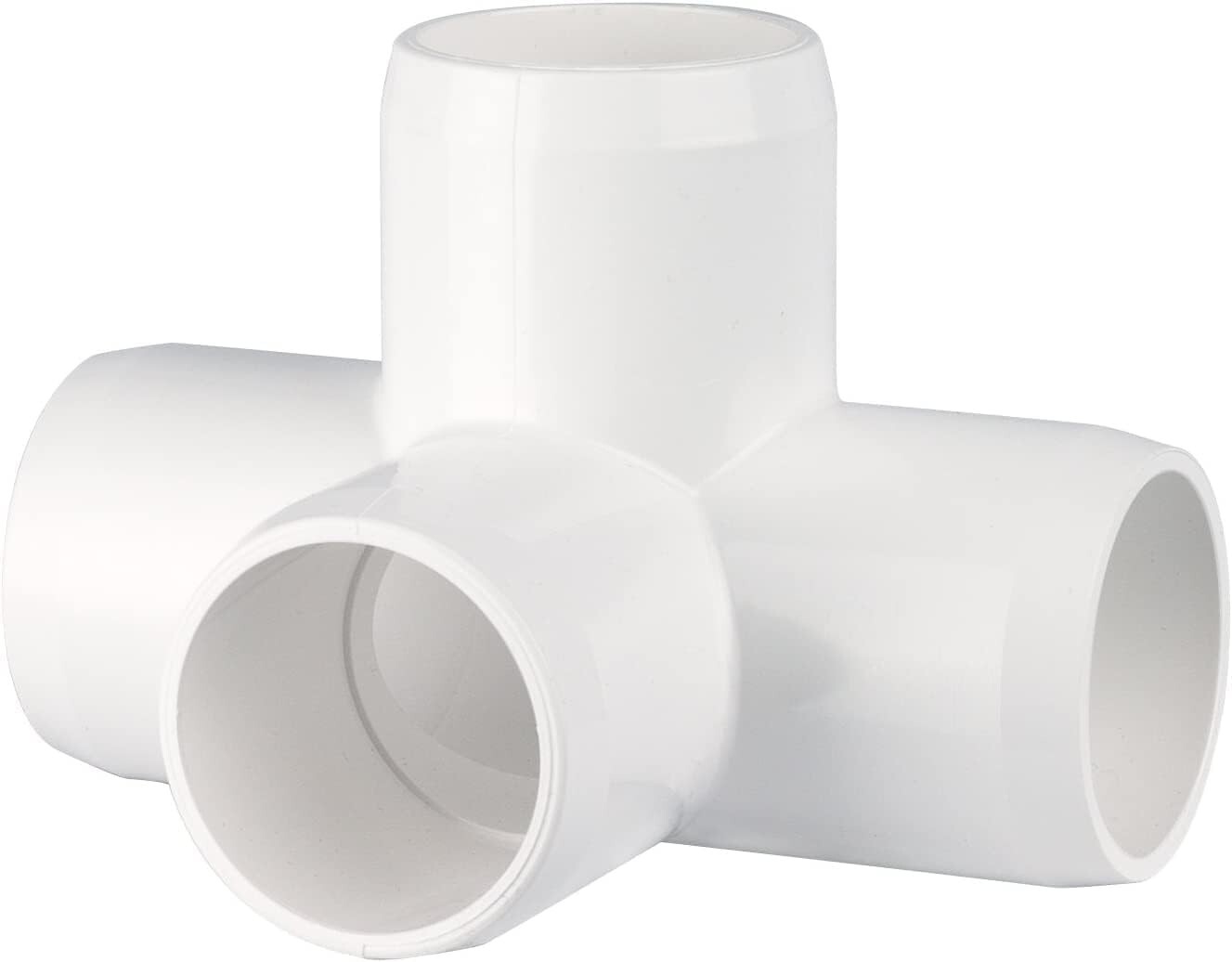 1-1/4" Furniture Grade 4-Way Side Outlet Tee PVC Fitting - 24 Pack
