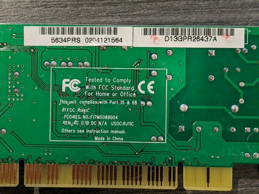 Faxmodem Modem PCI Model no. 5634PRS - Pulled from working computer