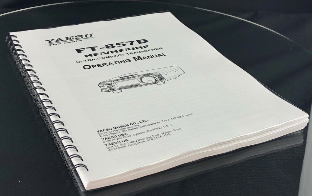 Yaesu FT-857D Transceiver Instruction Manual Operating Guide Coil Bound