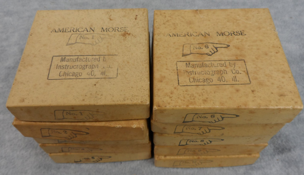 Lot of 10 American Morse Machine Paper Tape Reels Instructograph Co Railroad