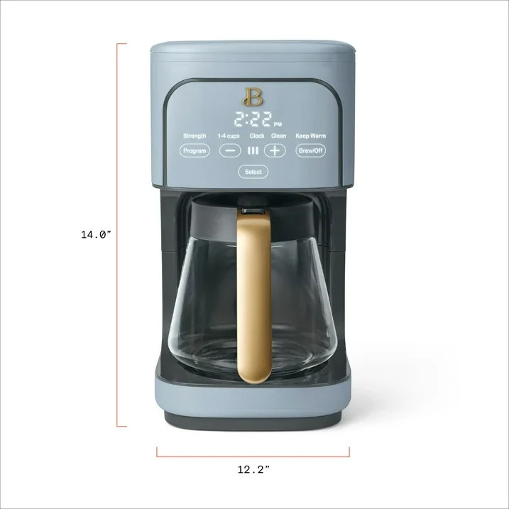 Beautiful 12-Cup Programmable Coffee Maker, Cornflower Blue by Drew Barrymore