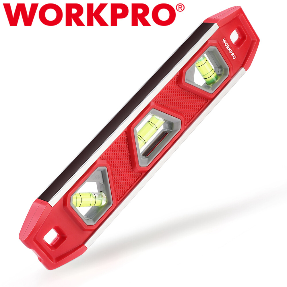 WORKPRO 9-Inch Torpedo Level Magnetic, Small Leveler Tool w/3 Different Bubbles