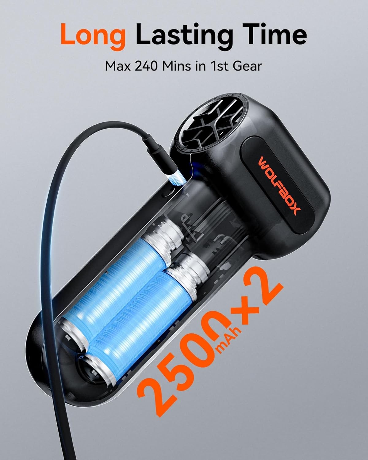 WOLFBOX MF60 Cordless Electric Air Blower Fast Charge 3 Speed for Keyboard, Car