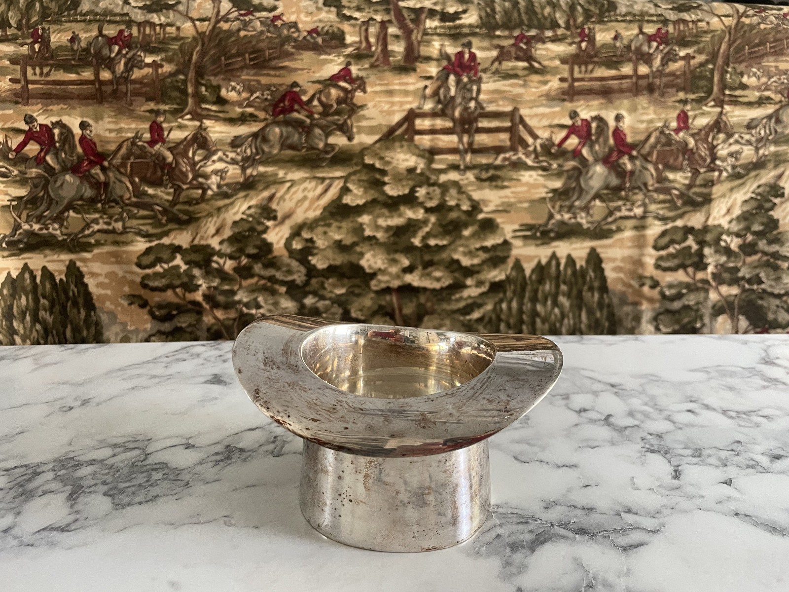 RARE RALPH LAUREN SILVERPLATE BALMORAL FINLEY TOP HAT NUT BOWL TRAY DECANTER