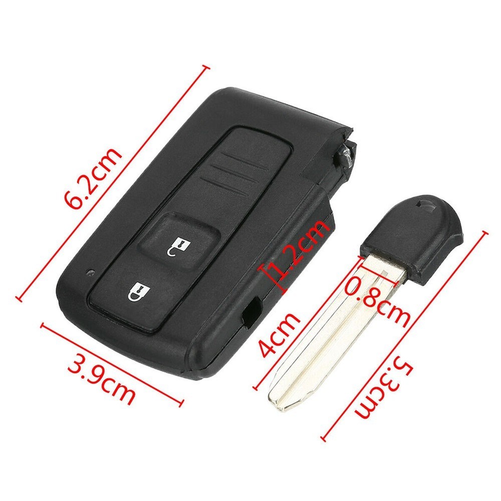 Remote Key With Uncut Key Blade 2 Button Replacement For Toyota Corolla