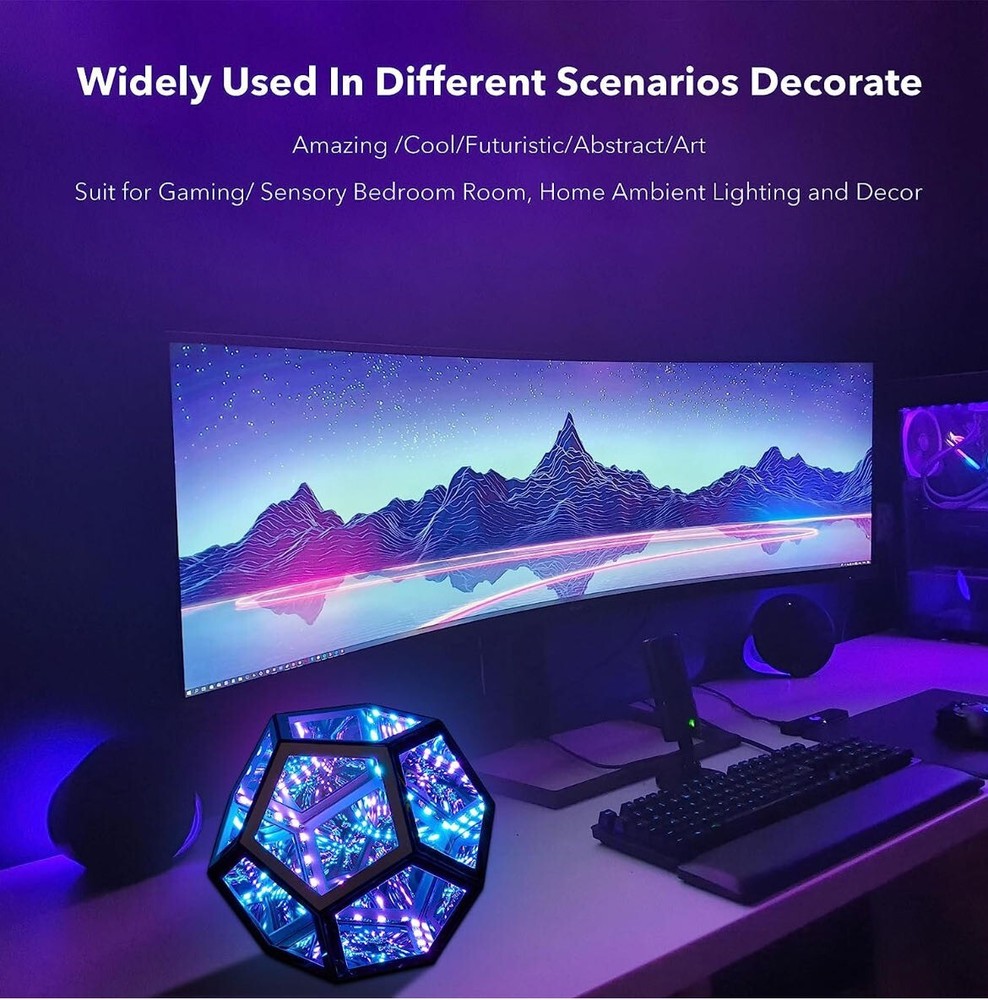 Infinite Dodecaedron creative cool Dodecaedron night lamp color art lamp