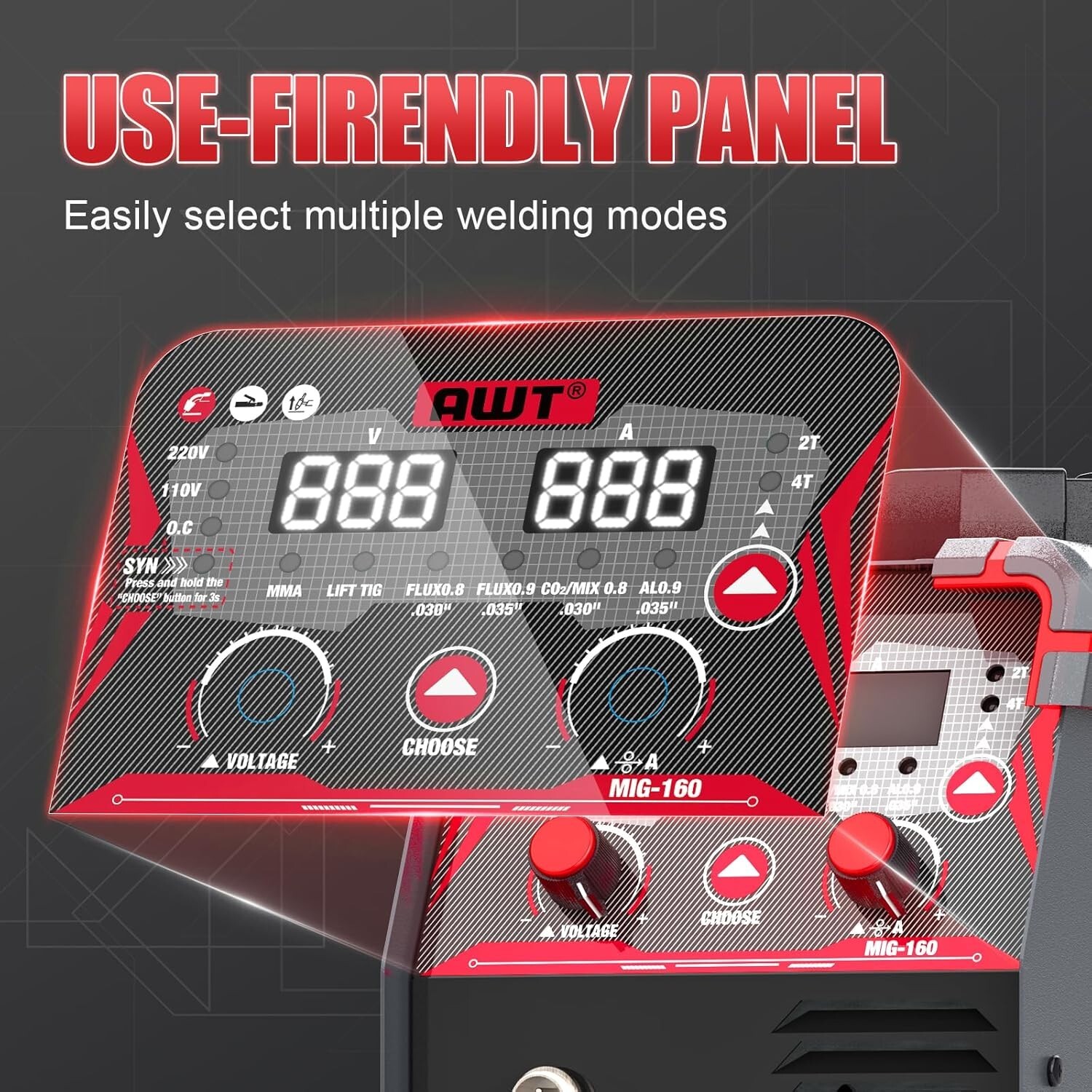 6 in1 Simplified Aluminum 160A MIG Welder 110/220V Multi-Process Welding Machine