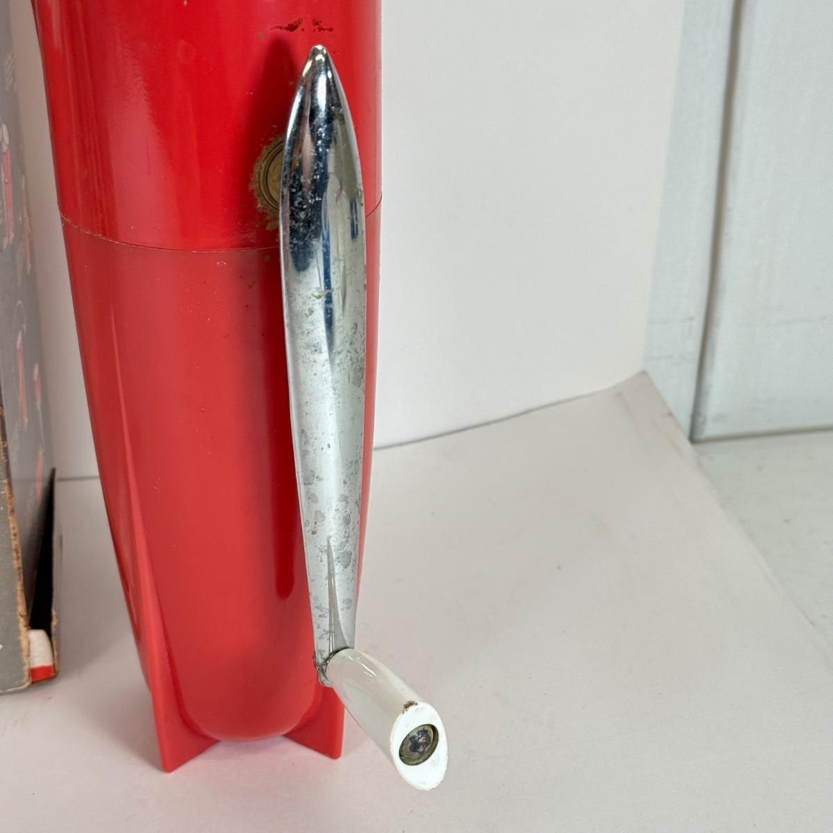 Dazey Atomic Red Rocket Wall Mount Triple Ice Crusher Cocktail Mid Century w/BOX