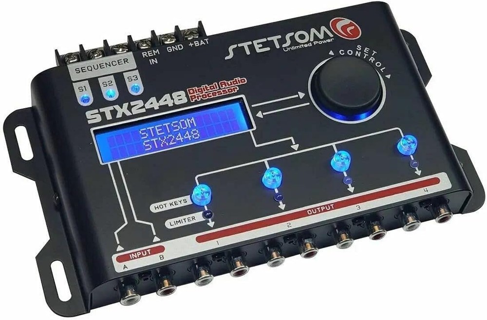 STETSOM STX2448 DIGITAL AUDIO EQUALIZER PROCESSOR CAR AUDIO
